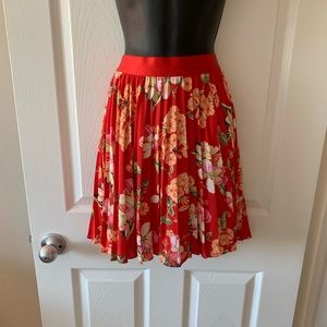Floral flowing polyester brunch skirt